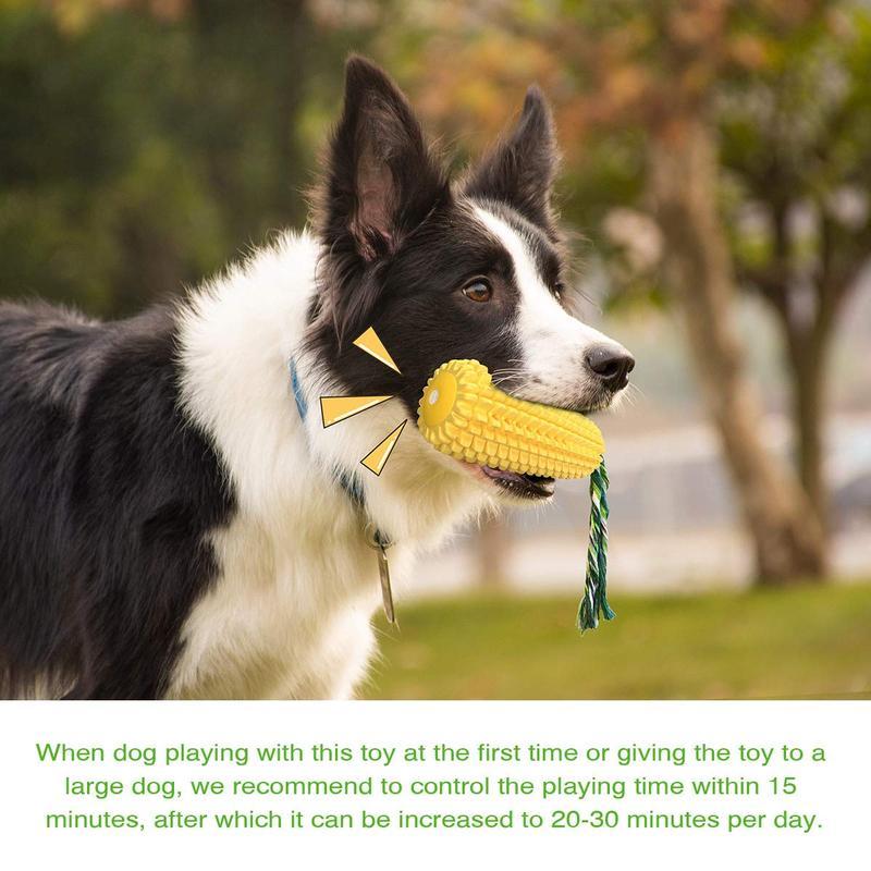 Squeaky Corn Stick Rope Dog Chew Toy - 5.8" for Small to Large Dogs
