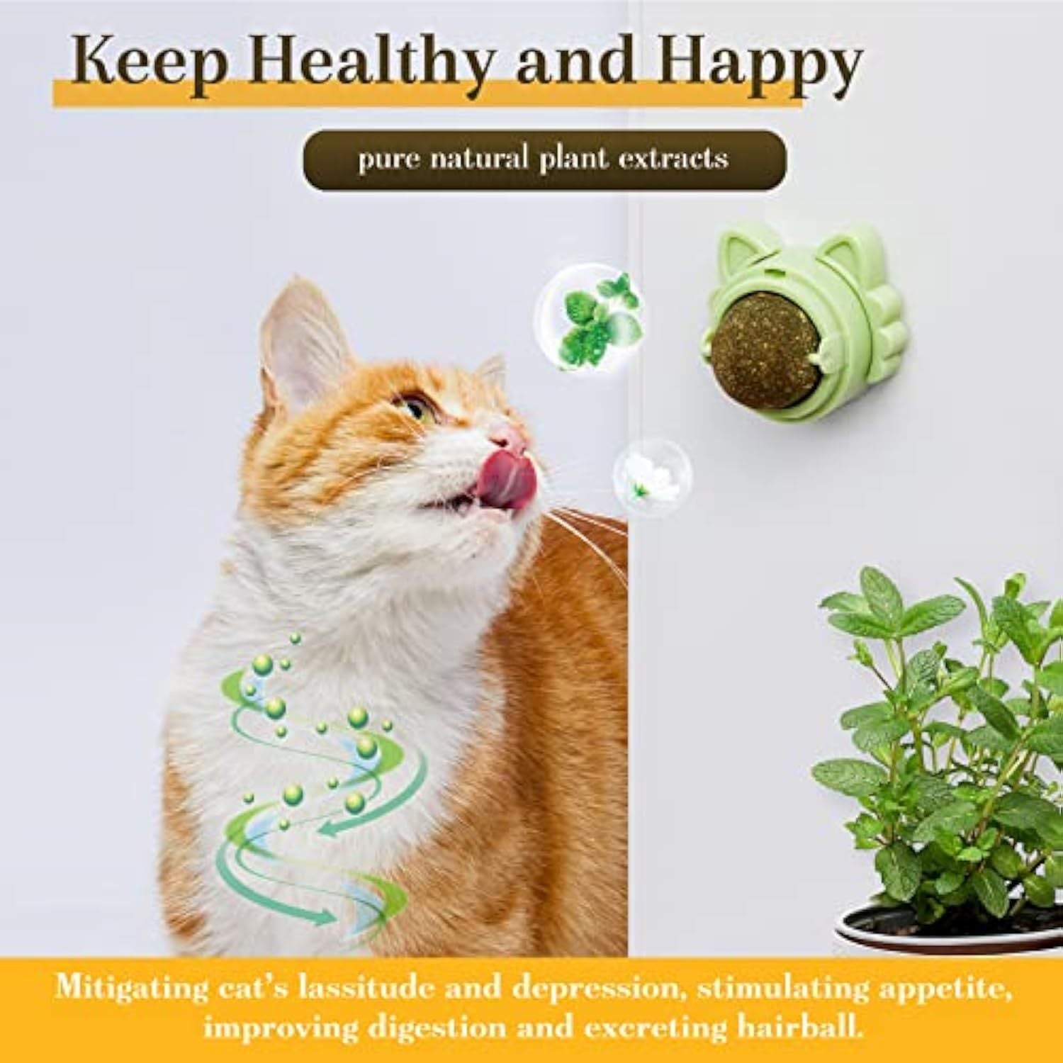 Sticky Wall Catnip Balls – Interactive Dental Chew & Fun Toy for Cats