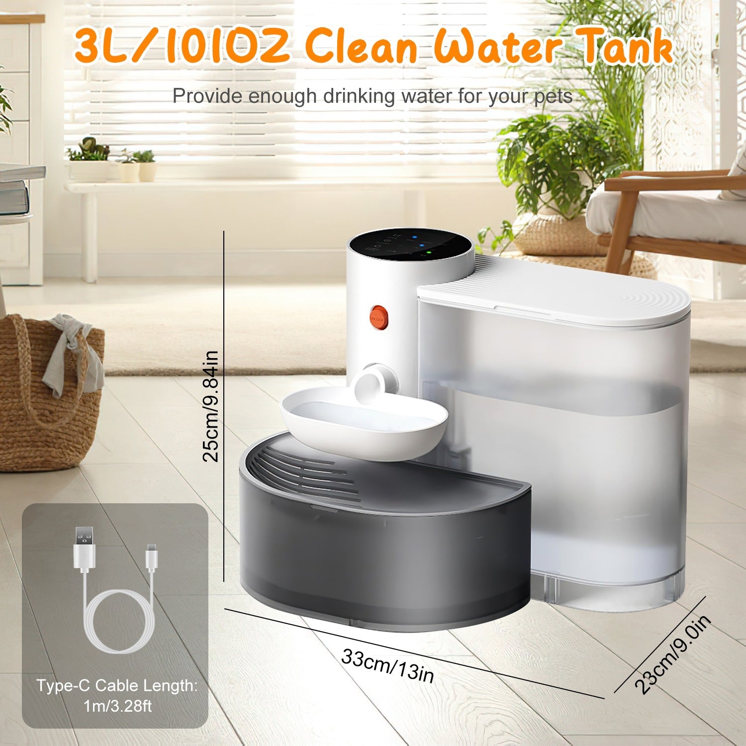 Smart Pet Water Fountain - 3L Automatic Dispenser
