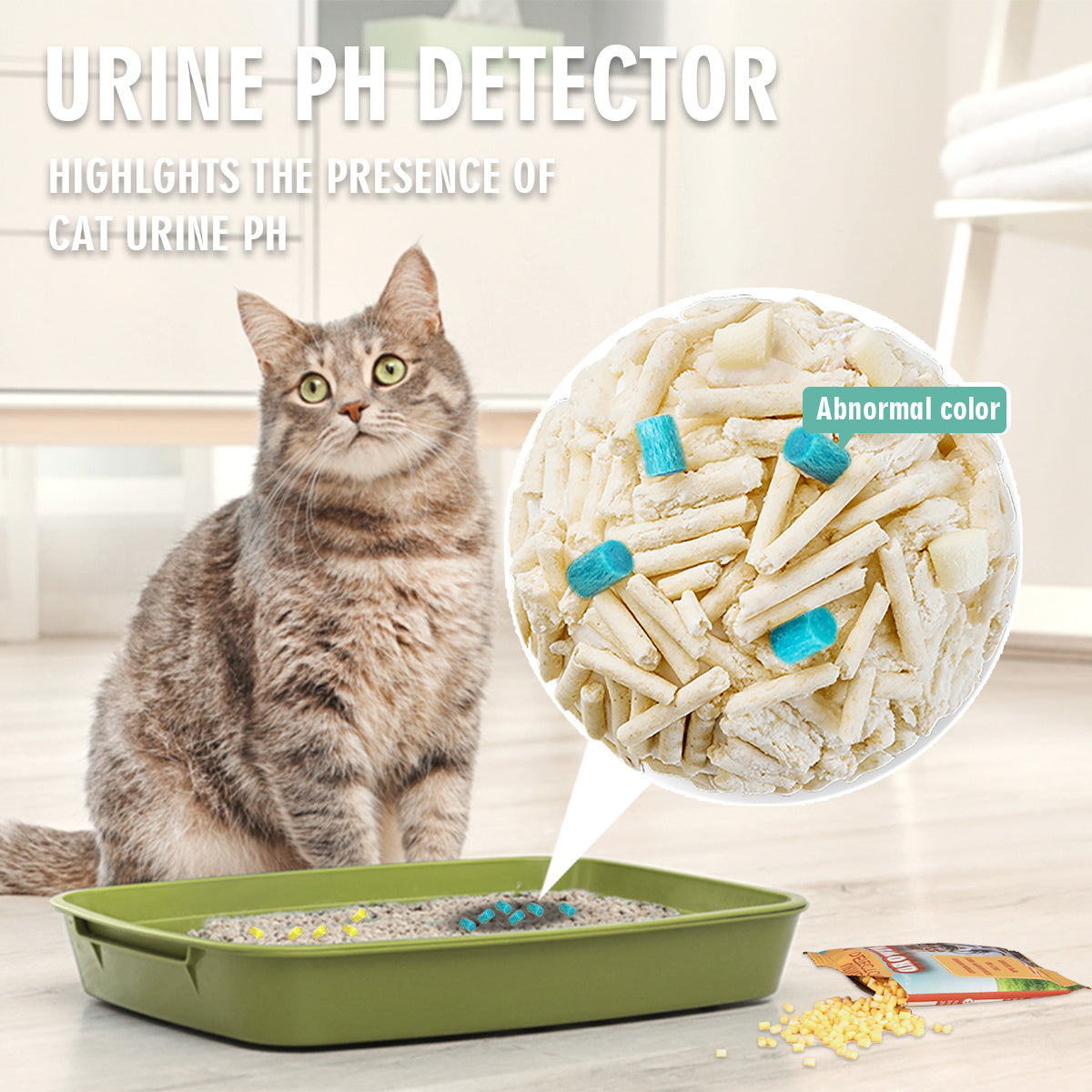 Smart Cat Litter: Self-Checking Particles for Health & Hygiene