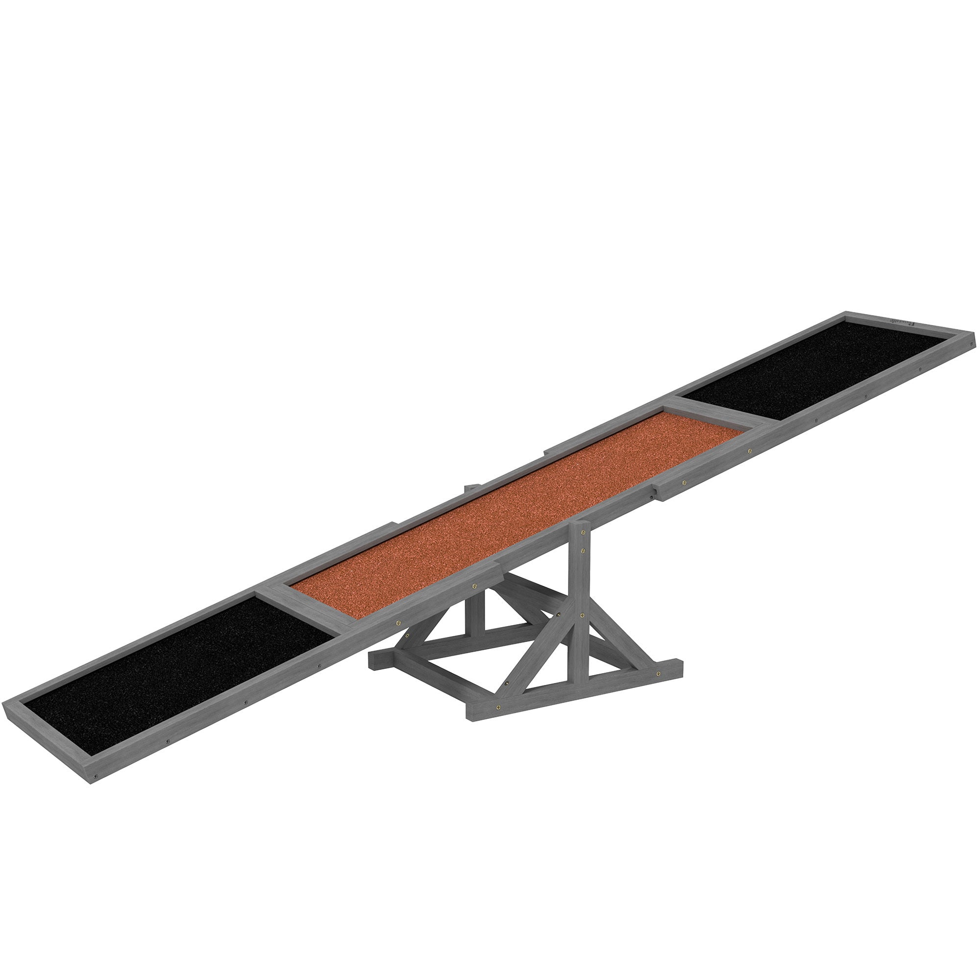 Wooden Dog Agility Seesaw - 110 lbs Capacity, Weather Resistant, Gray