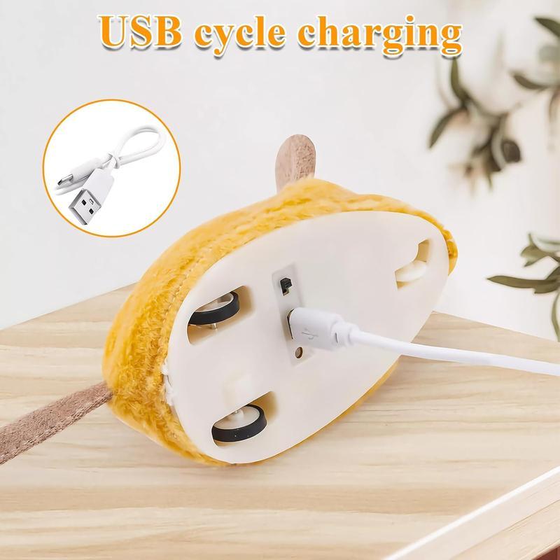 Interactive LED Cat Mouse Toy - USB Rechargeable with Chirping Sound