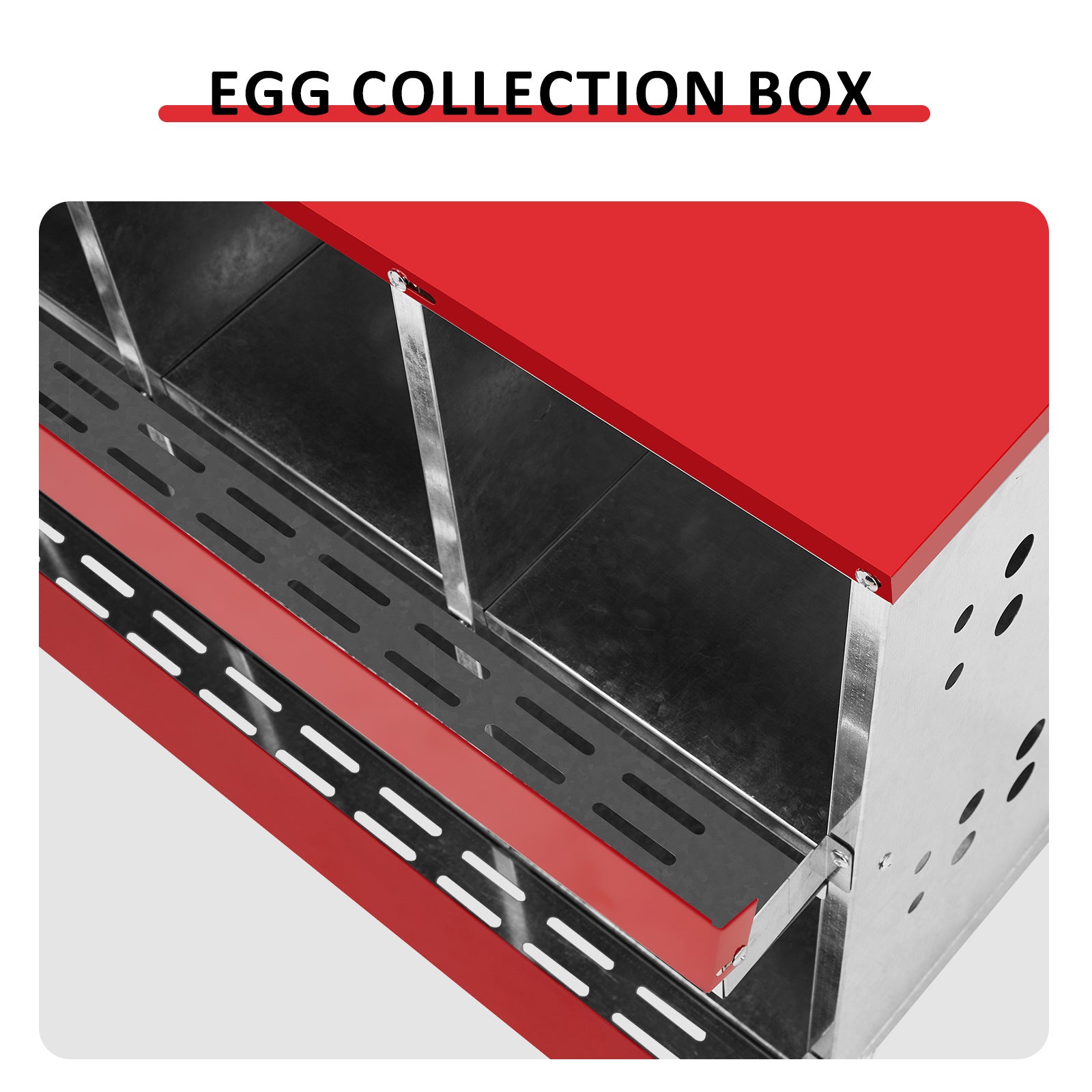 8-Compartment Sloping Roof Pet Feeding Station - Red Iron