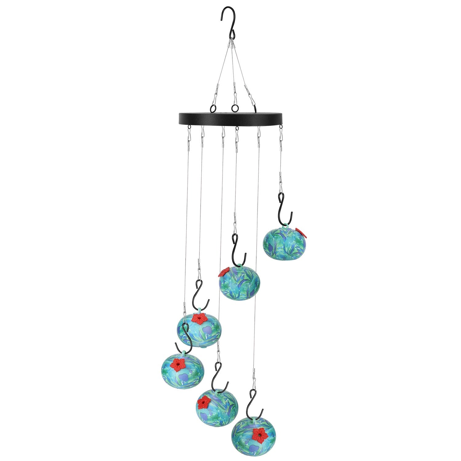 Hummingbird Feeder with Wind Chimes - Ant & Bee Proof