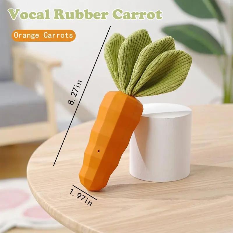 Rubber Carrot Dog Chew Toy - Durable Training & Dental Toy