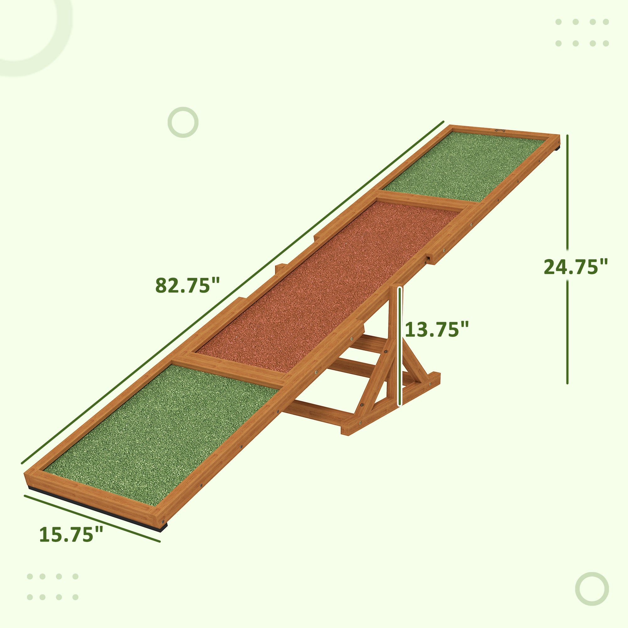 Dog Agility Seesaw - 110 lbs Capacity, Weather Resistant, Non-Slip Surface