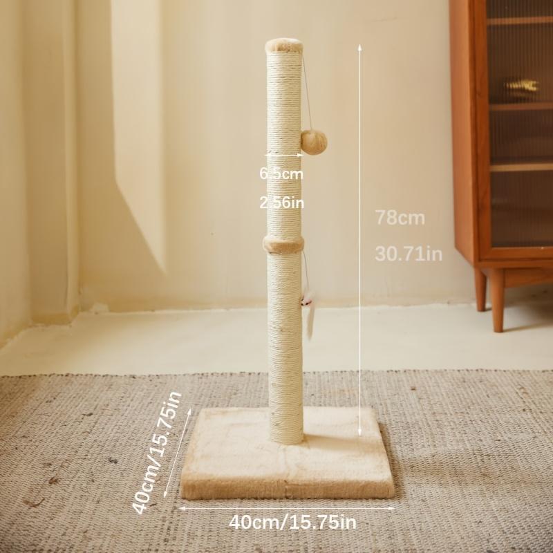 Sisal Rope Cat Scratching Post with Hanging Ball Toy