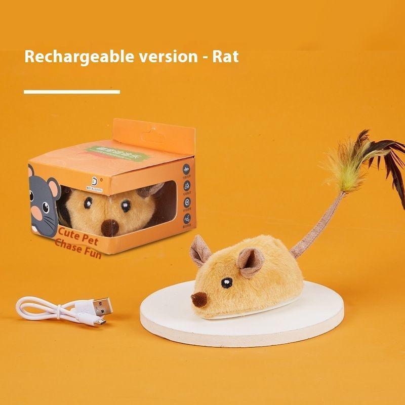 Electric Orange Mouse Cat Toy - Interactive Motion Toy