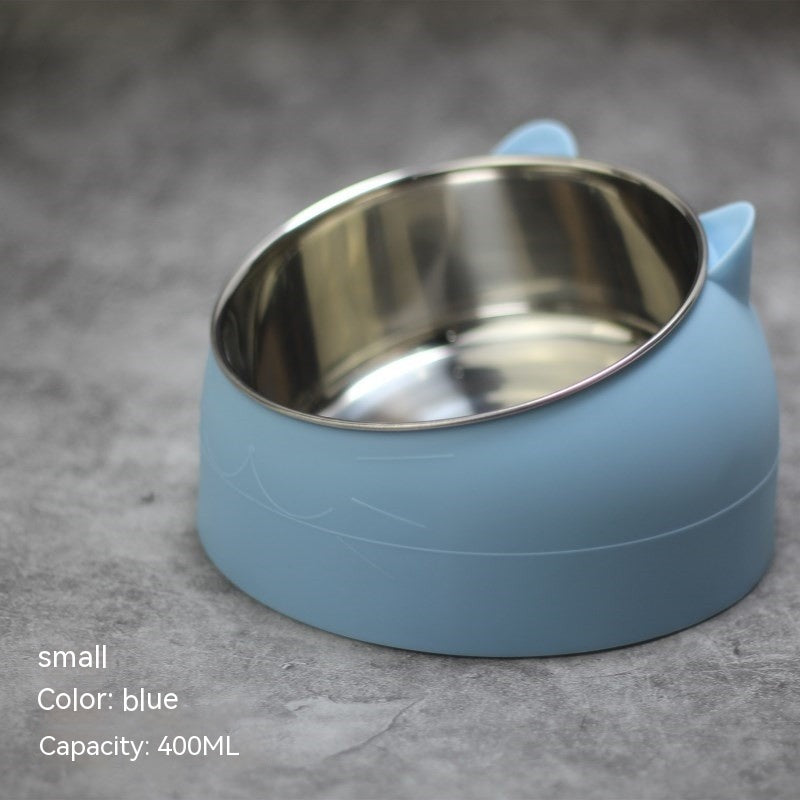 Elevated Double Dog Bowl - Stainless Steel Non-Slip Pet Feeder