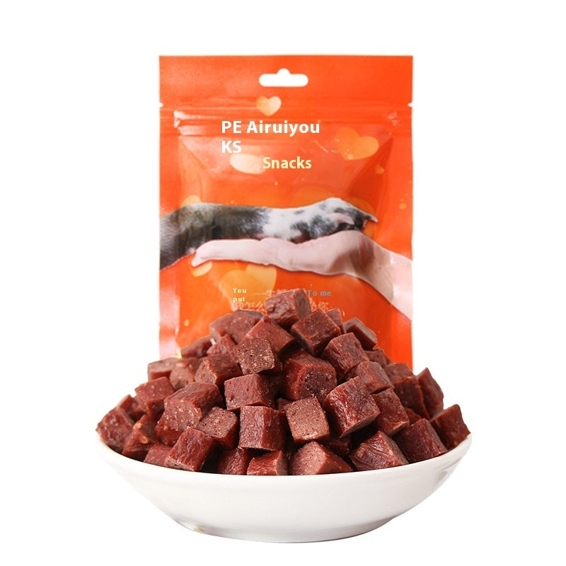 Premium Dried Beef & Chicken Cubes Dog Snacks — Grain-Free Training Reward for Dogs & Puppies