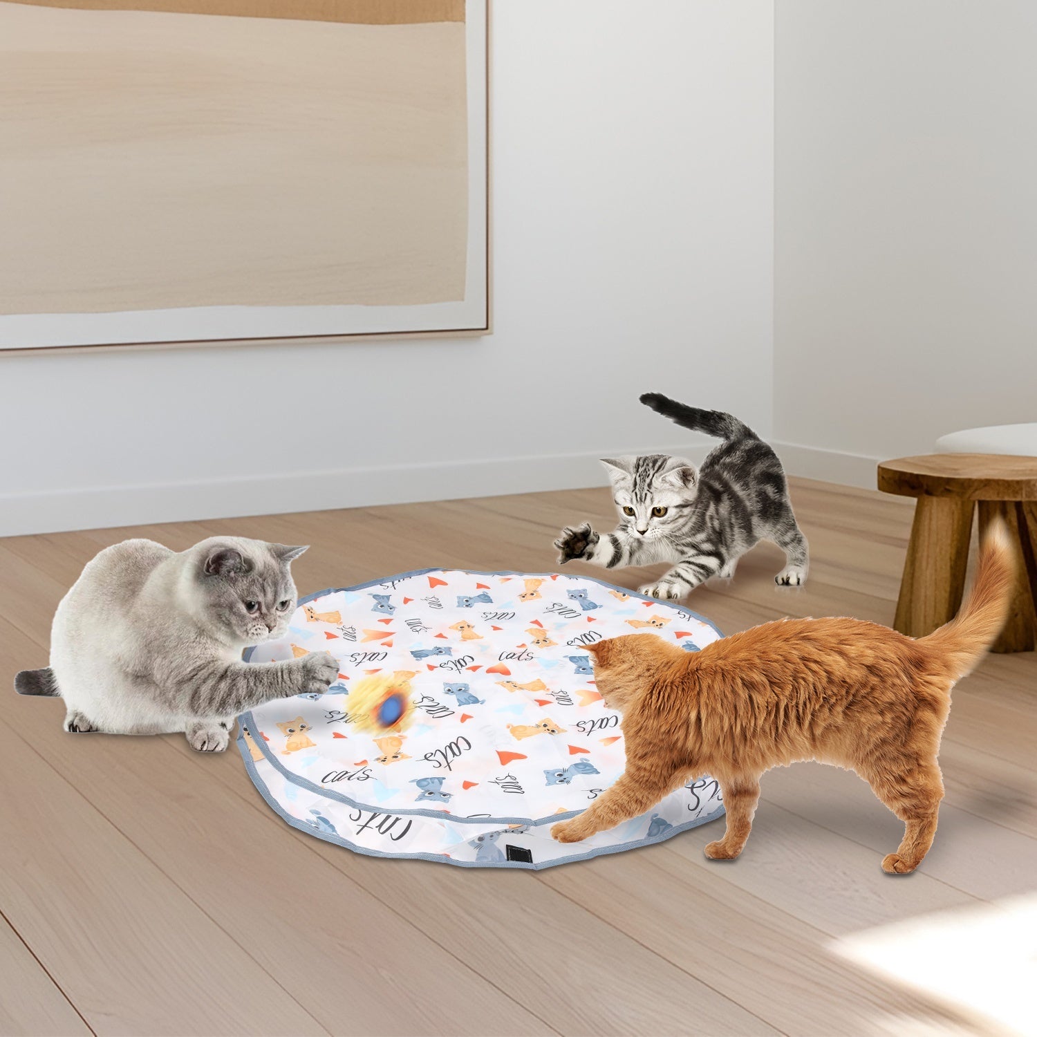 Interactive Motion-Activated Cat Toy Ball - Rechargeable Rolling Pouch