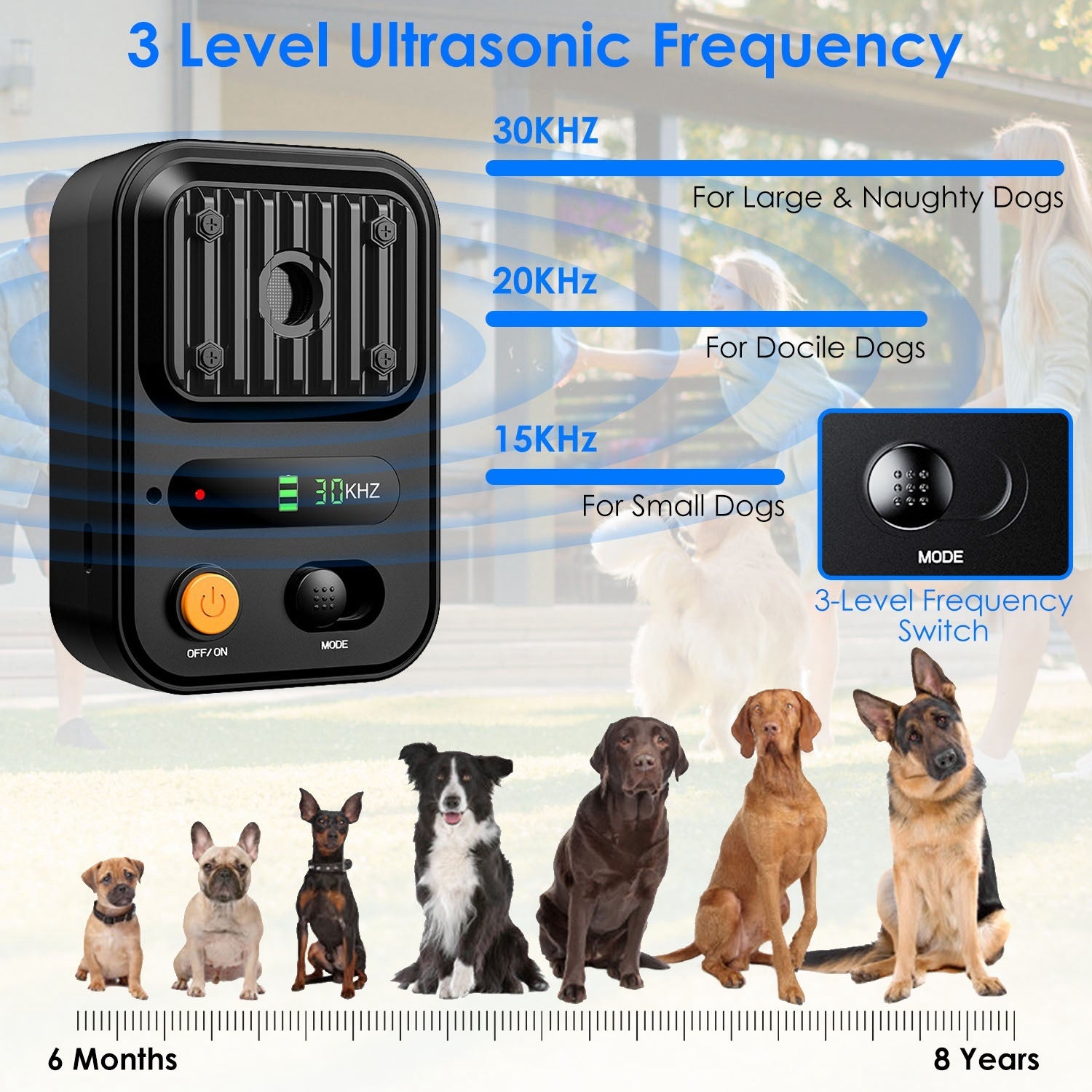 Ultrasonic Anti-Barking Device - Rechargeable Dog Training Tool