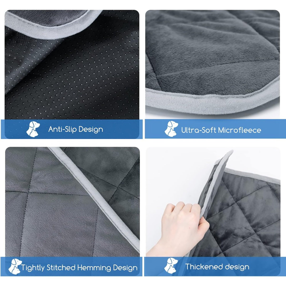 Self-Heating Pet Bed Mat - Non-Slip Thermal Pad for Dogs & Cats