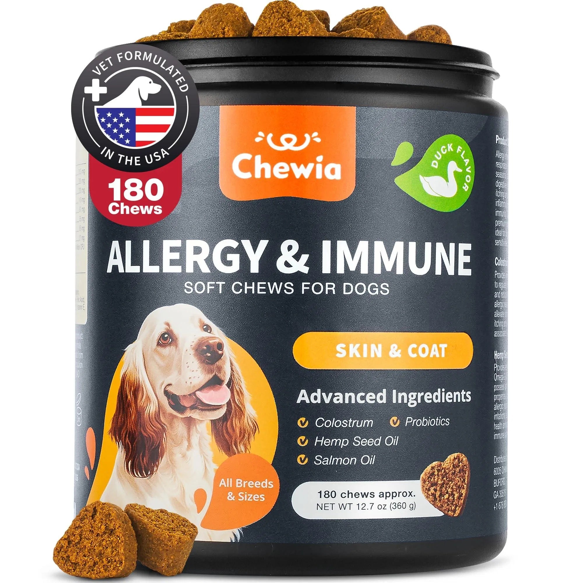 Dog Allergy Relief Chews - Itch & Skin Support with Salmon Oil