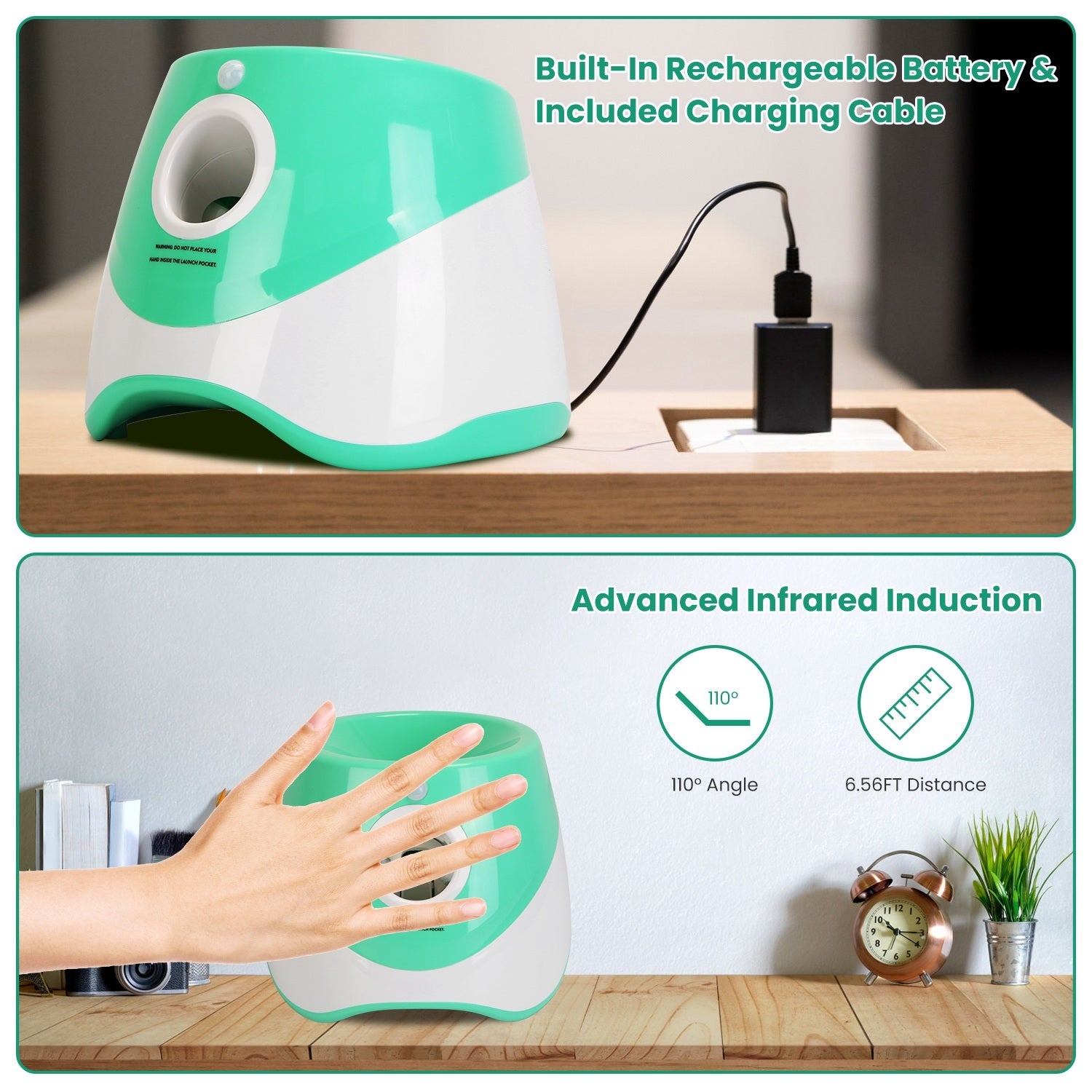 Automatic Dog Ball Launcher with 6 Tennis Balls - Interactive Fetch Machine