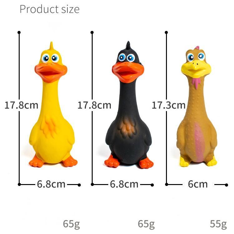 3-Pack Latex Screaming Chicken Squeaky Dog Toys - Eco-Friendly TPR
