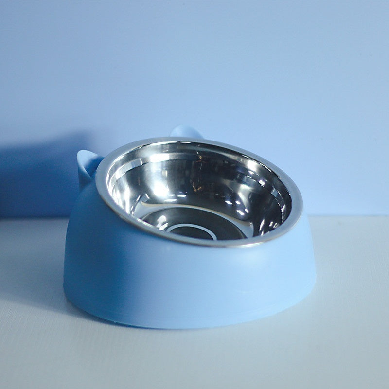 Elevated Double Dog Bowl - Stainless Steel Non-Slip Pet Feeder