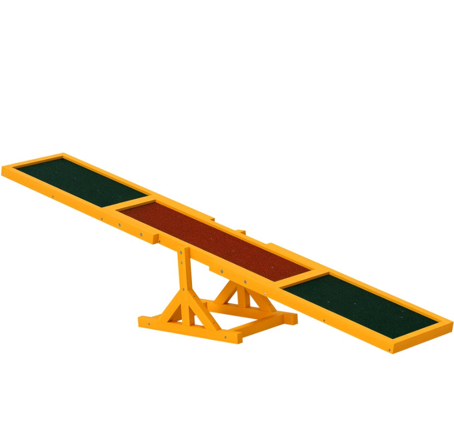 Wooden Dog Agility Seesaw - 71" Weather-Resistant Training Equipment