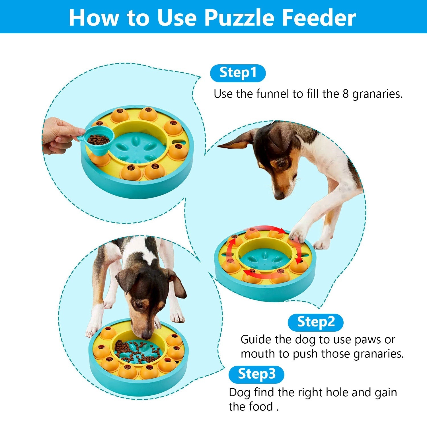 Dog Puzzle Food Feeder - Slow Feeding Interactive Toy