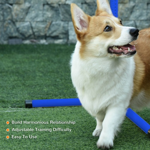 4-Piece Dog Agility Training Set - Adjustable Jump Poles