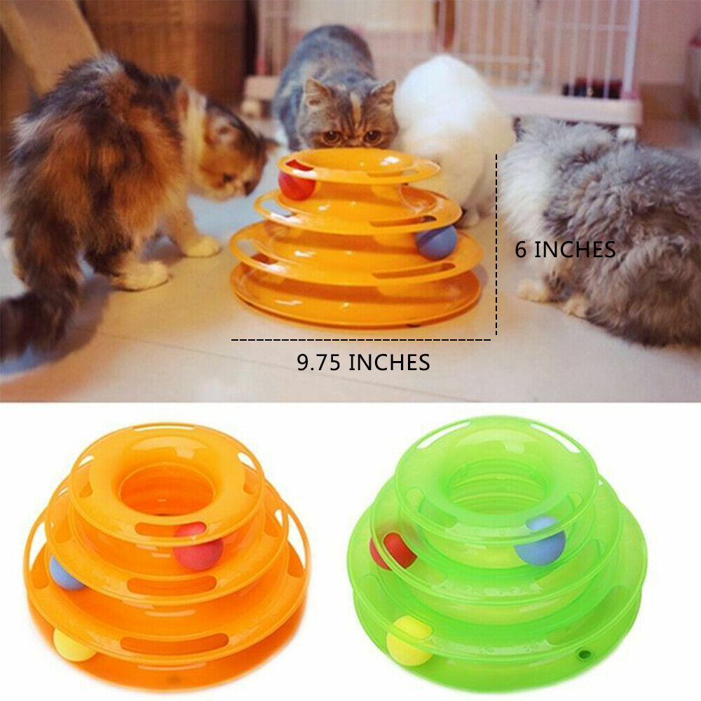 3-Tier Interactive Cat Ball Tower Toy