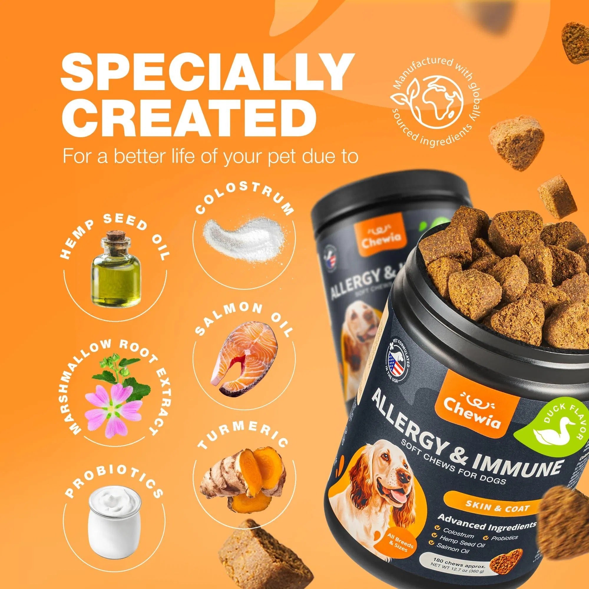 Dog Allergy Relief Chews - Itch & Skin Support with Salmon Oil