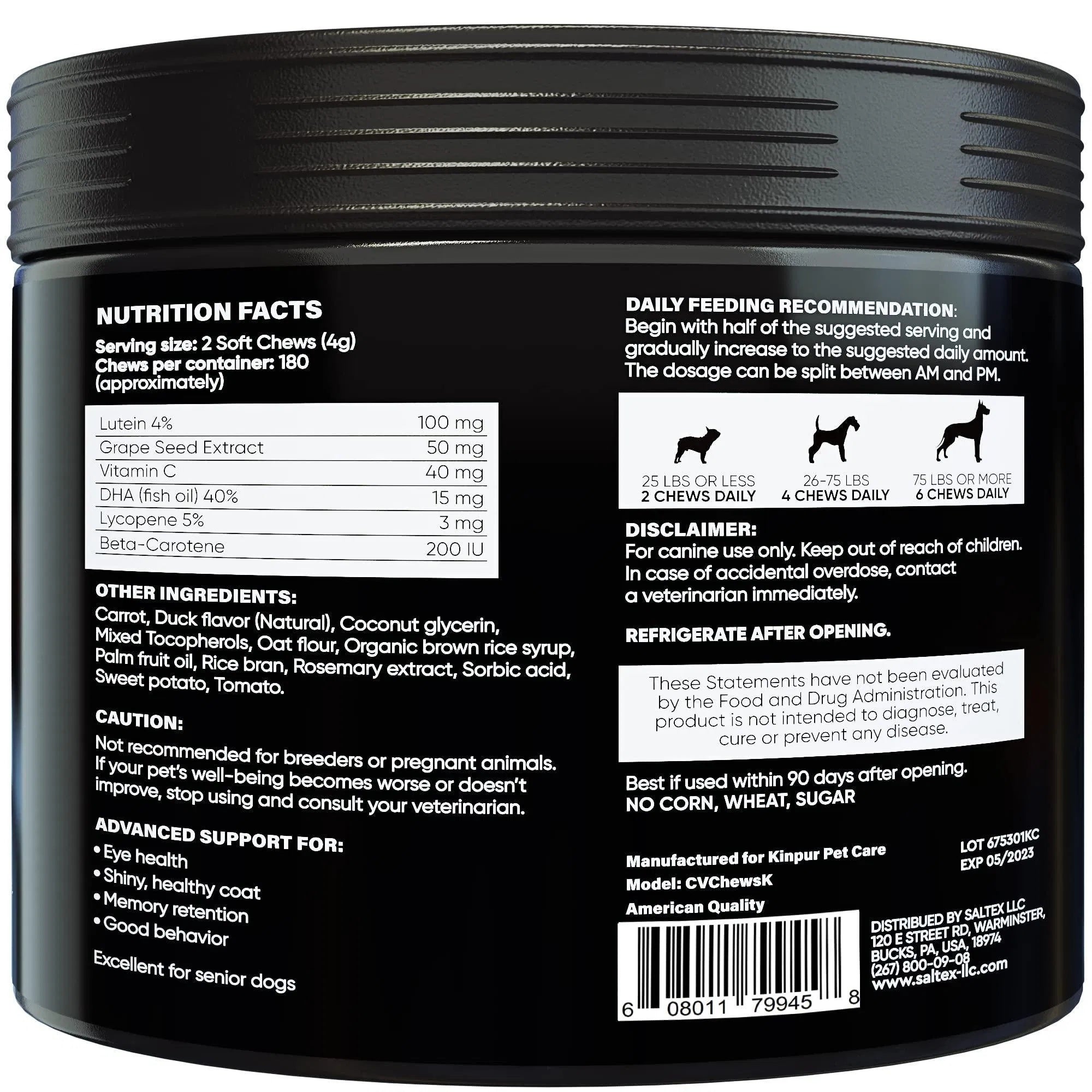 Dog Eye Vitamins - Vision Support & Tear Stain Supplement