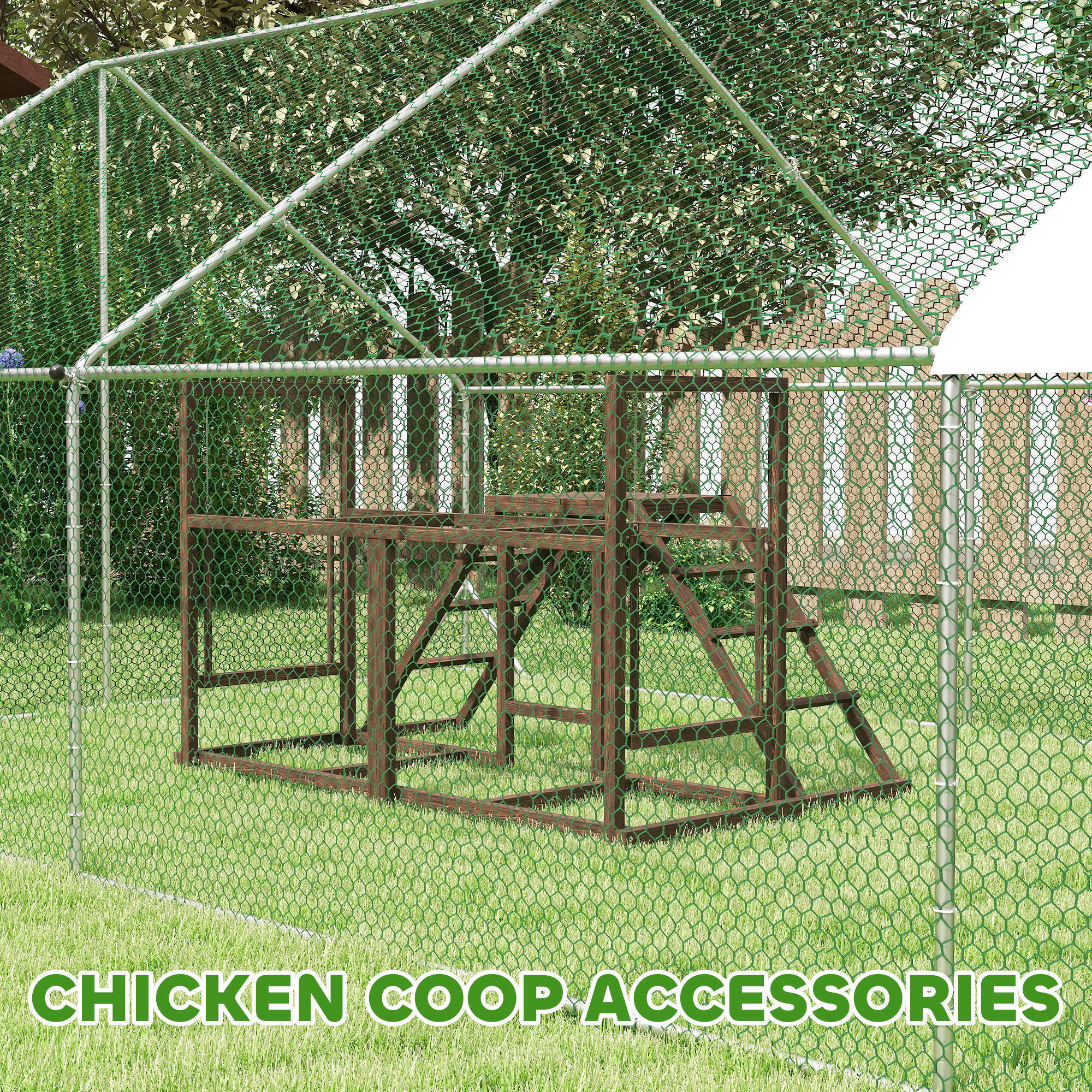 Chicken Activity Play Set - Multi-Level Perches, Swing & Ladder for 3-4 Chickens