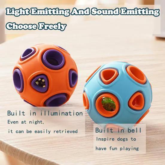 2-Pack Dog Rubber Ball with Bell - Interactive Chew Toy for Puppies