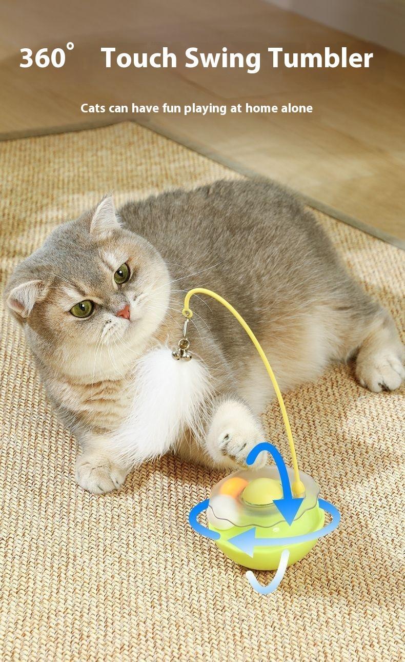 Cat Tumbler Toy Ball - Self-Righting Interactive Play Ball