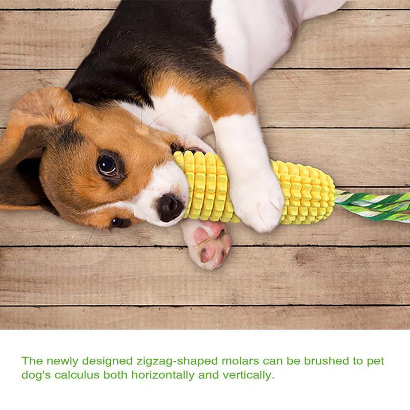 Squeaky Corn Stick Rope Dog Chew Toy - 5.8" for Small to Large Dogs