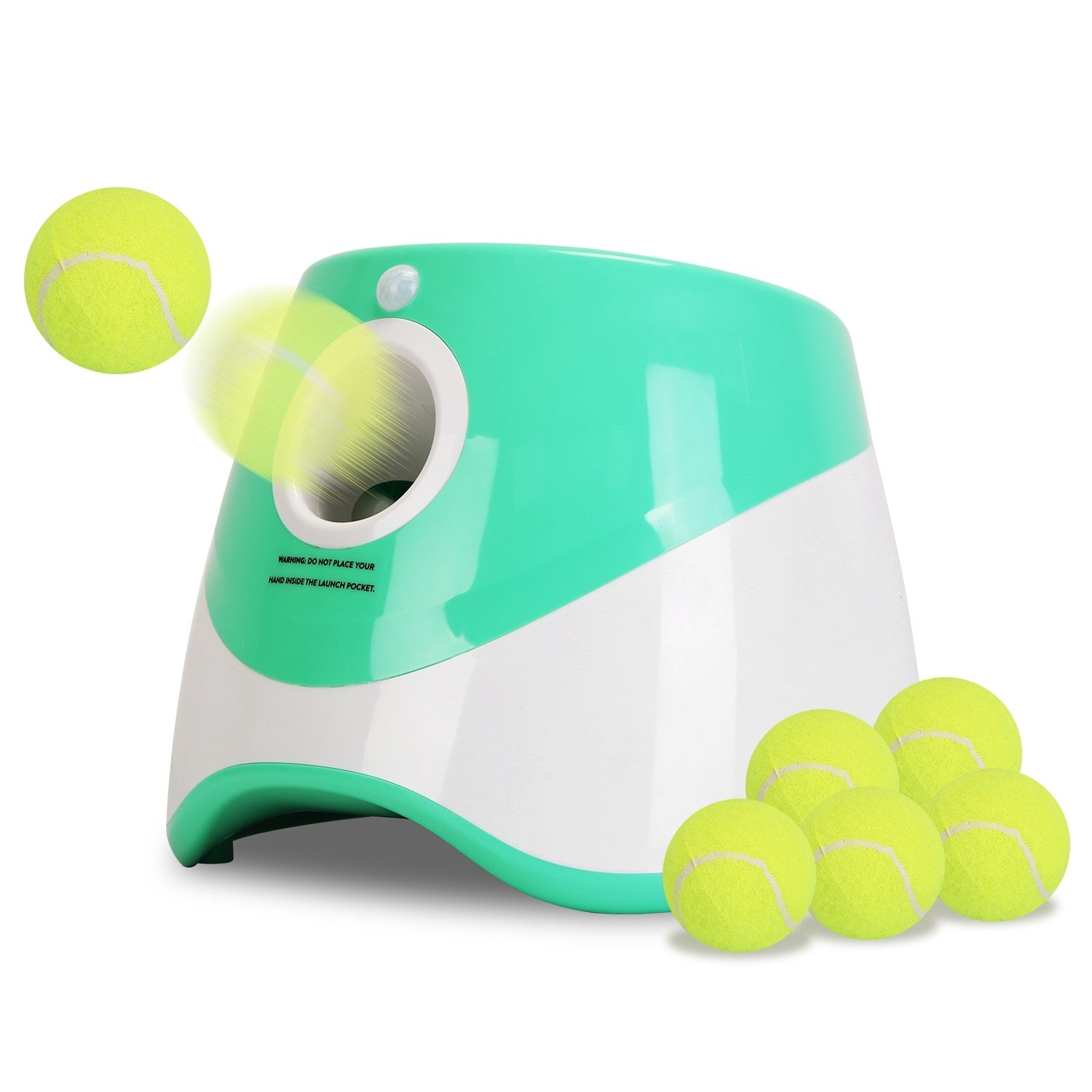 Automatic Dog Ball Launcher with 6 Tennis Balls - Interactive Fetch Machine