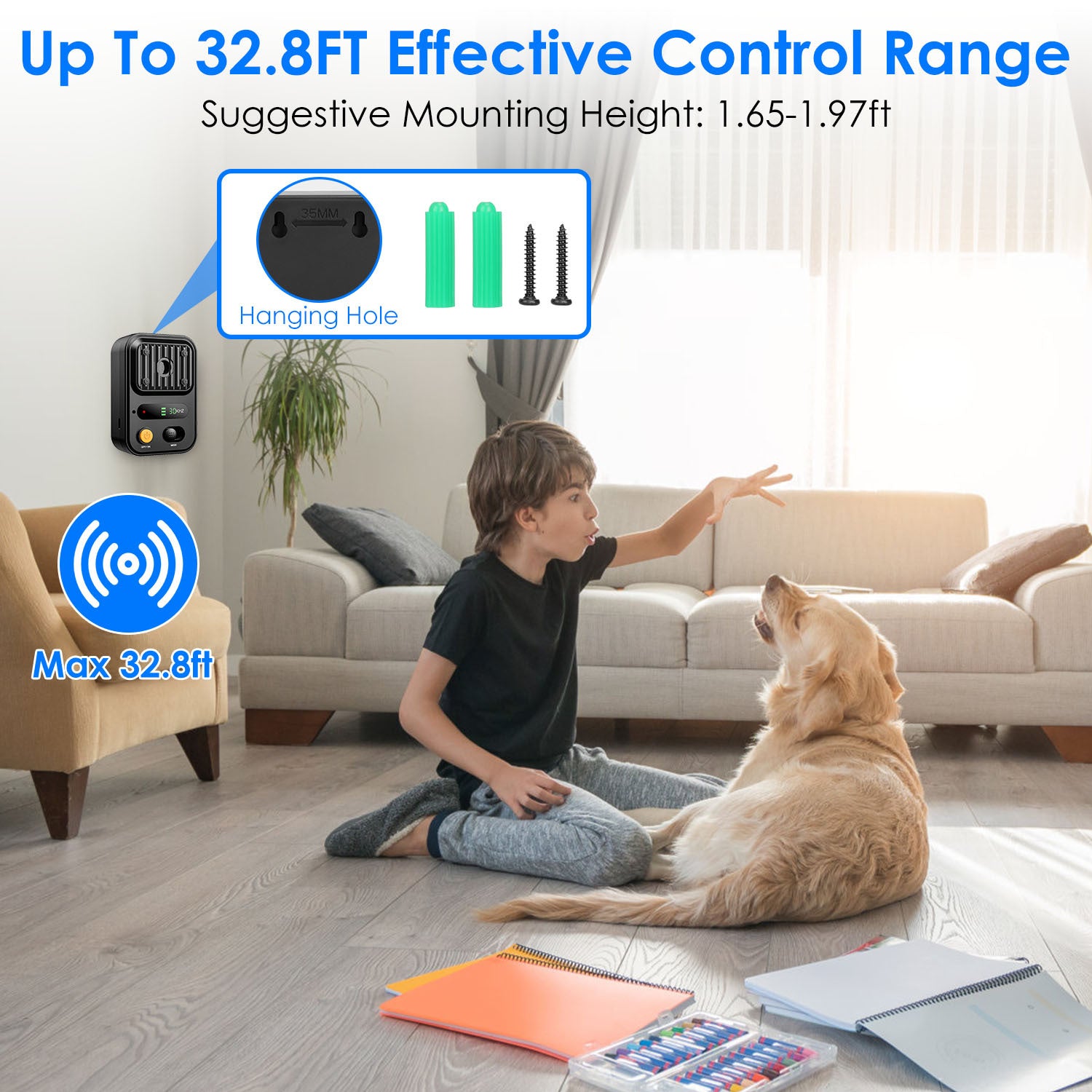 Ultrasonic Anti-Barking Device - Rechargeable Dog Training Tool