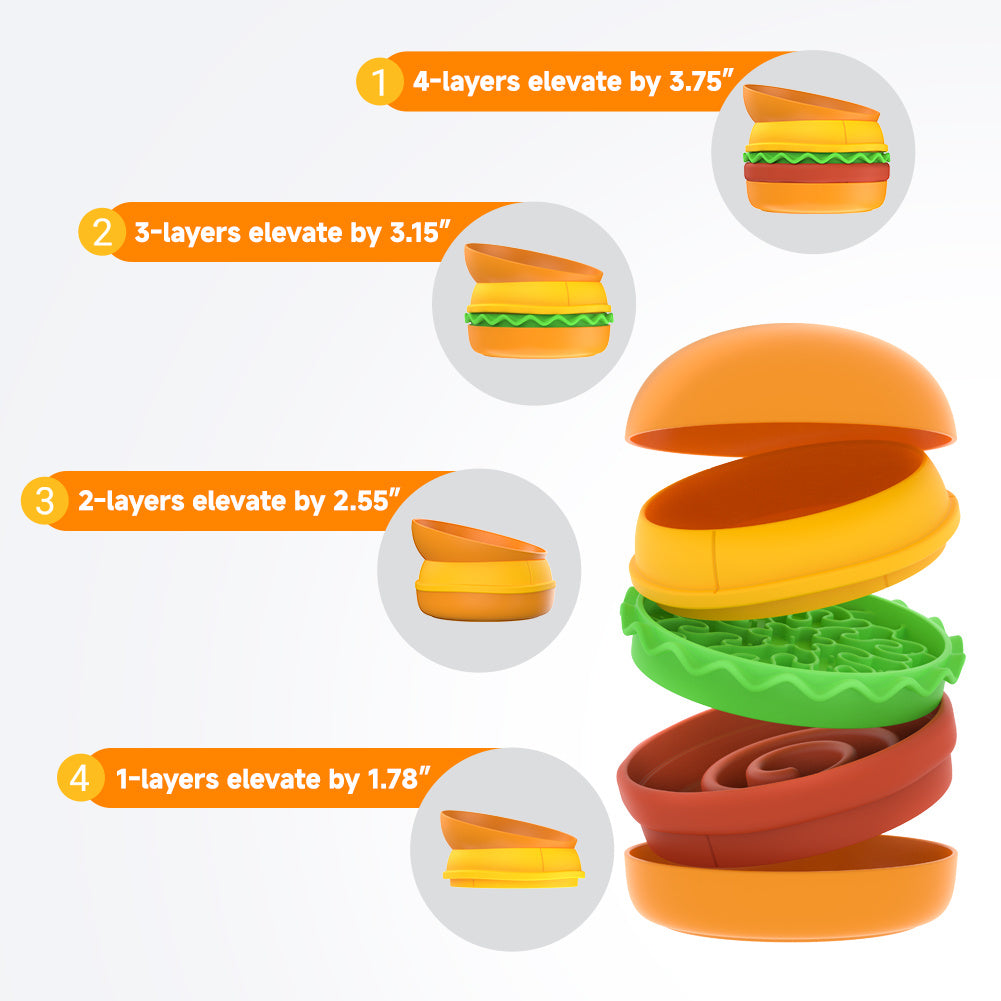 5-in-1 Hamburger Style Pet Feeding Station