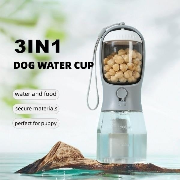 3-in-1 Portable Dog Water Bottle & Food Container