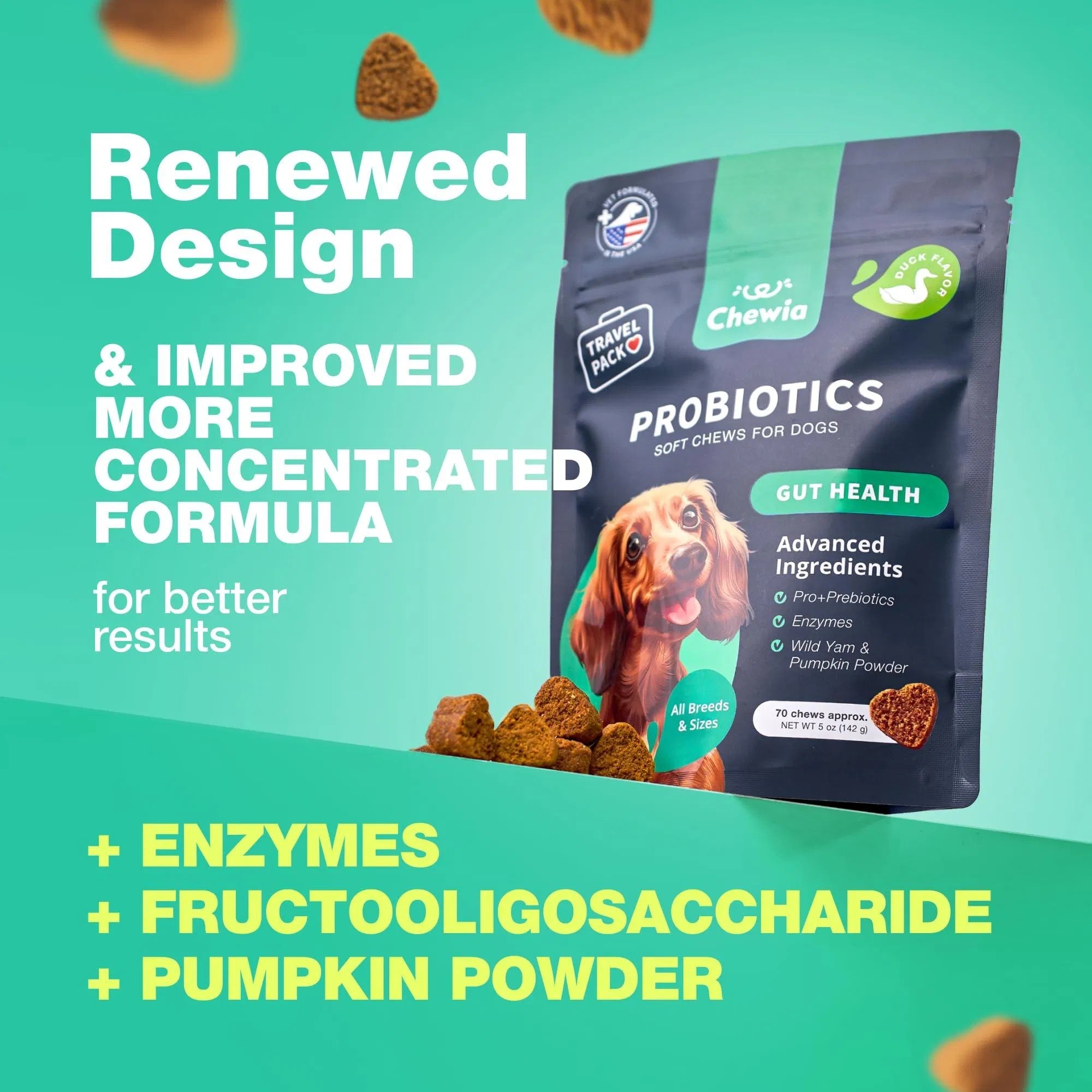 Probiotics for Dogs – Gut Health, Immunity & Allergy Support (180 Chews)