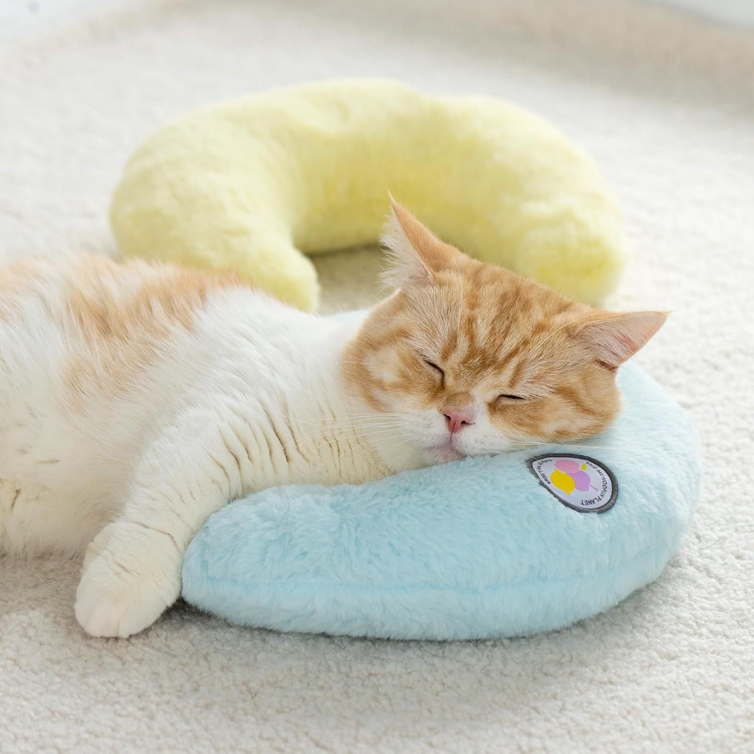 MEWOOFUN U-Shaped Orthopedic Pet Pillow - Blue