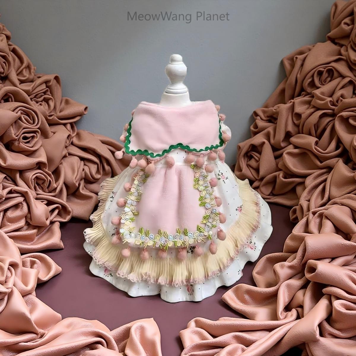 Handcrafted Double Layer Princess Dress for Small Dogs & Cats