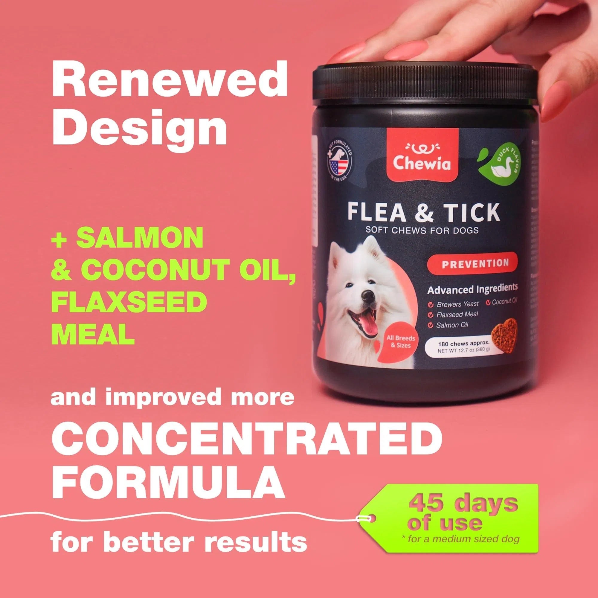 Natural Flea & Tick Prevention Chews for Dogs - Chemical-Free Immune Support Treats