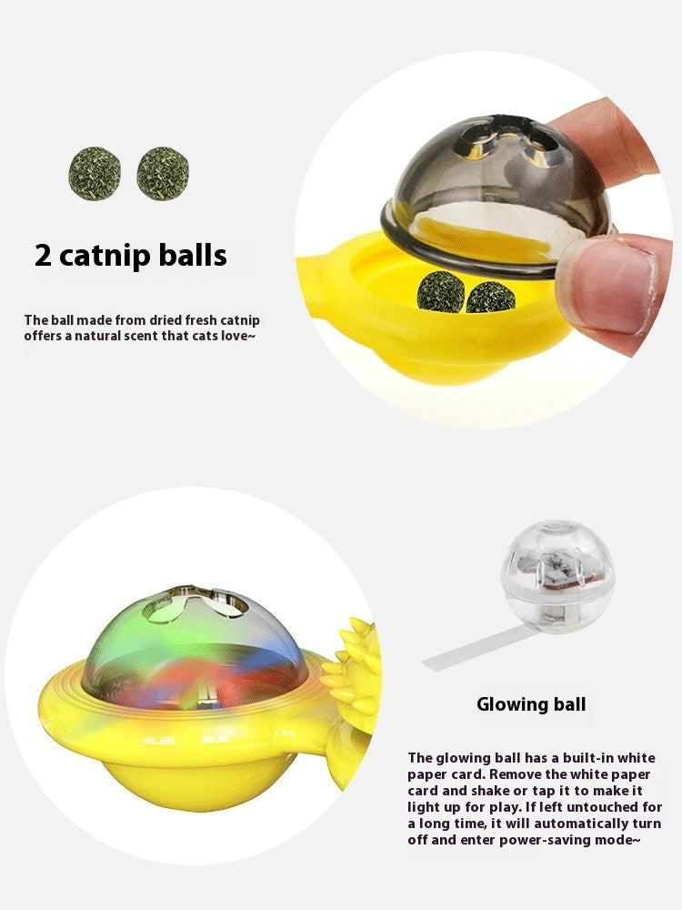 Cat Entertainment Set - Interactive Rotating Disk & Feather Toys