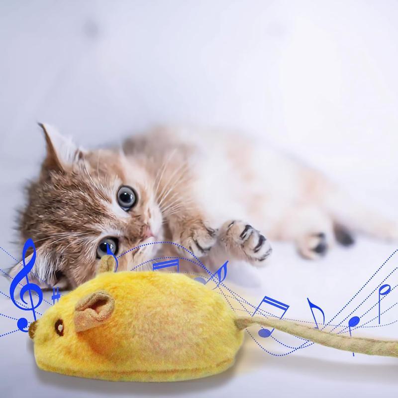 Interactive LED Cat Mouse Toy - USB Rechargeable with Chirping Sound