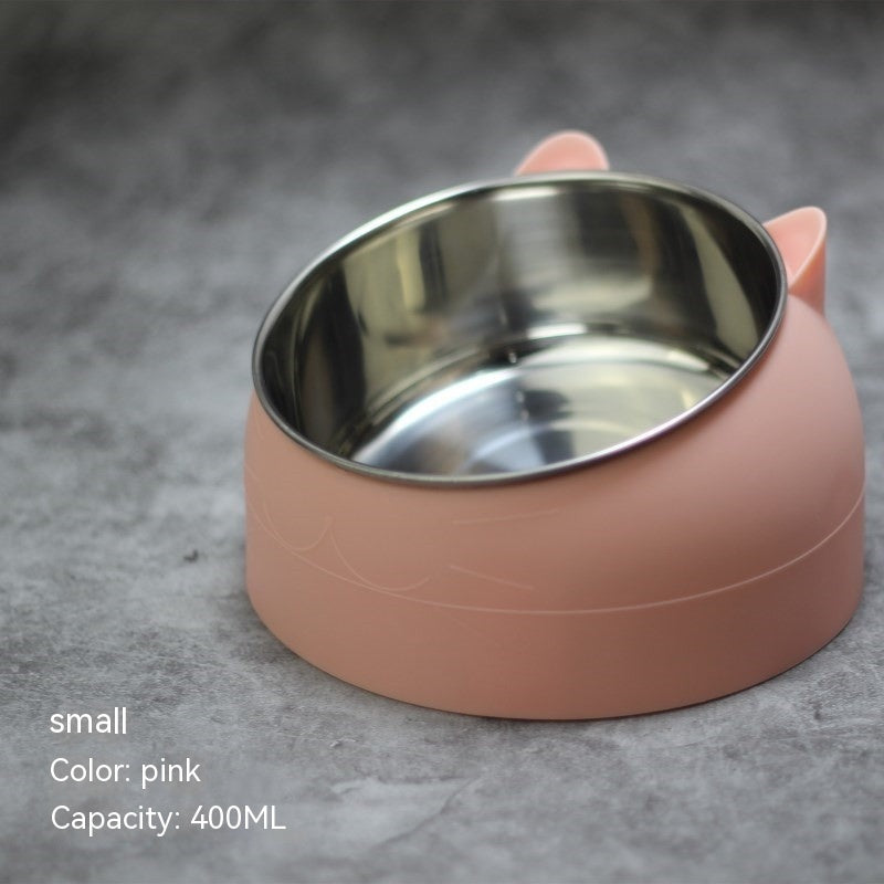 Elevated Double Dog Bowl - Stainless Steel Non-Slip Pet Feeder
