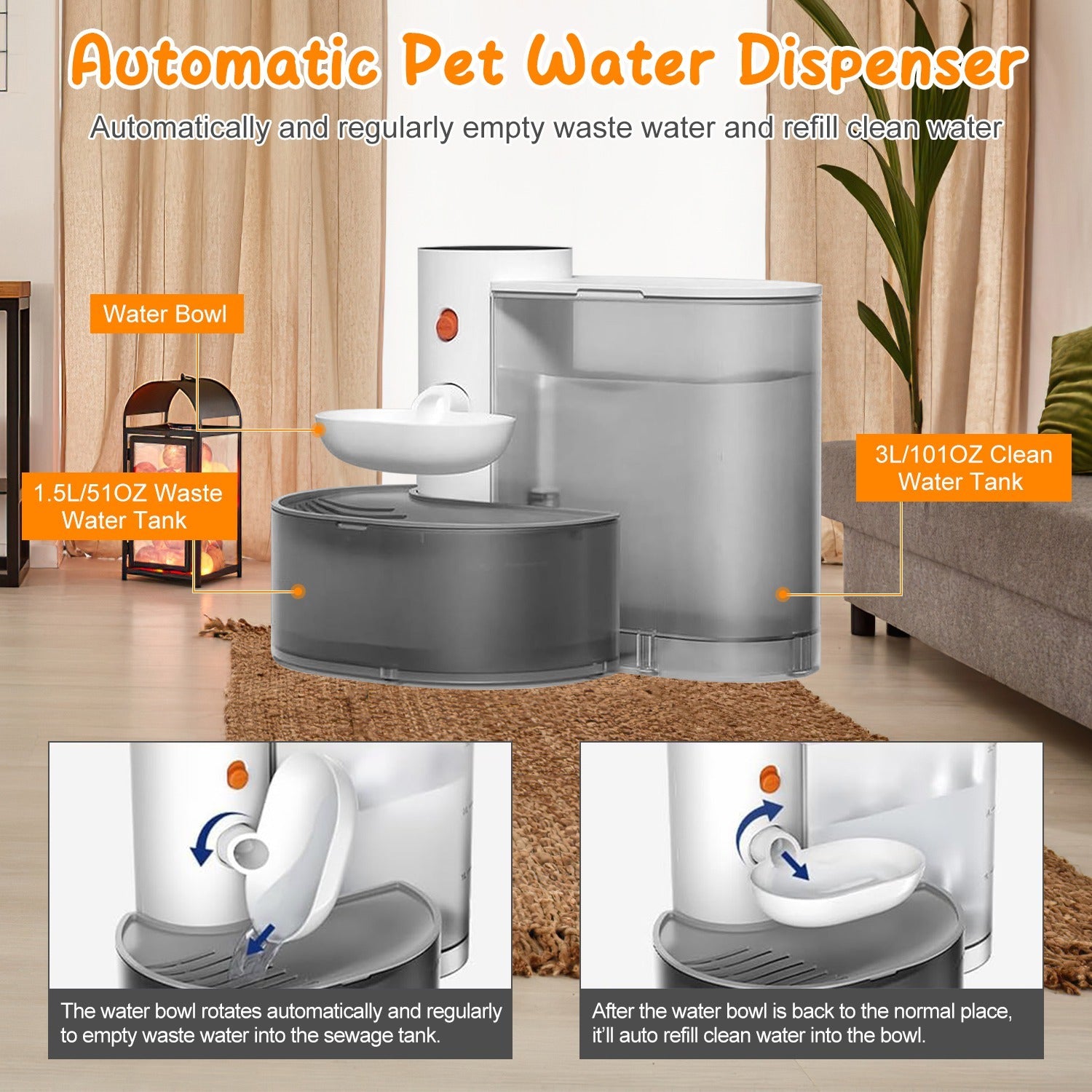 Smart Pet Water Fountain - 3L Automatic Dispenser