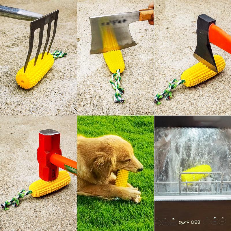 Squeaky Corn Stick Rope Dog Chew Toy - 5.8" for Small to Large Dogs