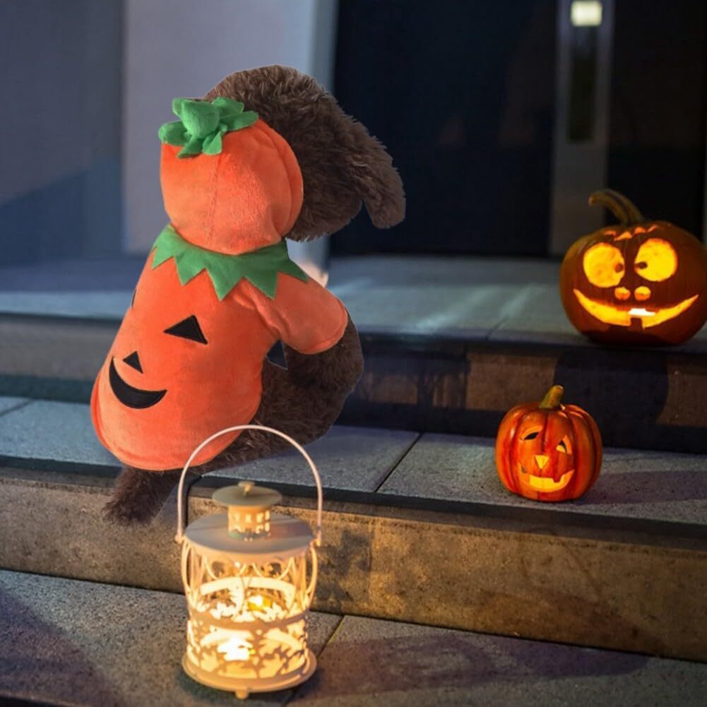 Halloween Pumpkin Dog Hoodie - Warm Fleece Costume