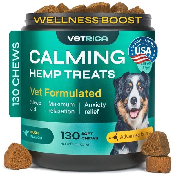 Hemp Calming Chews for Dogs – Duck Flavor Anxiety Relief Treats