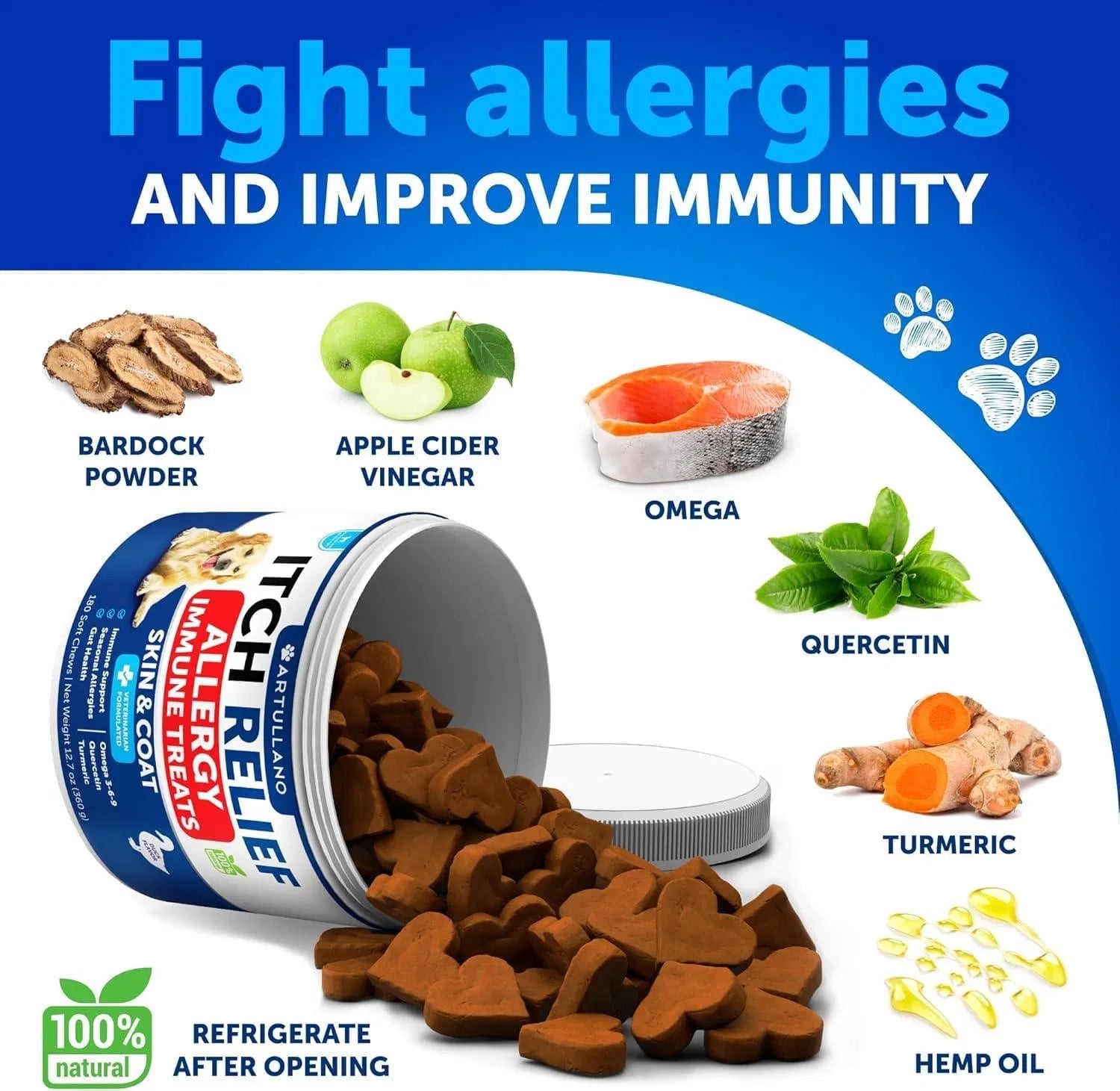 Probiotics for Dogs – Gut Health, Allergy & Immunity Support (180 Chews)