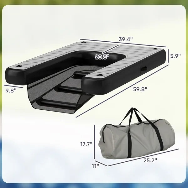 Inflatable Dog Boat Ramp - 286 lbs Capacity, Non-Slip, Safe Water Access