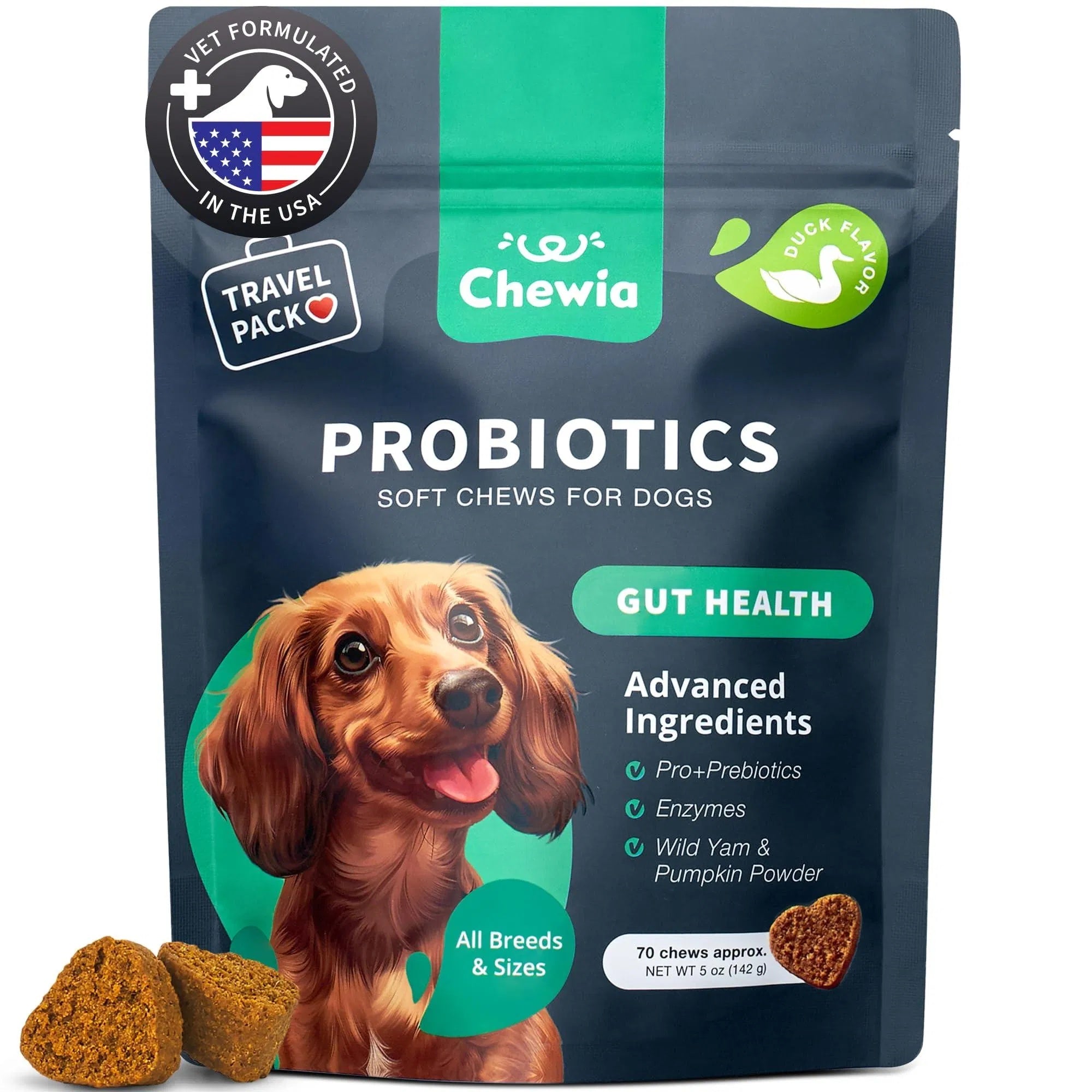 Probiotics for Dogs – Gut Health, Immunity & Allergy Support (180 Chews)