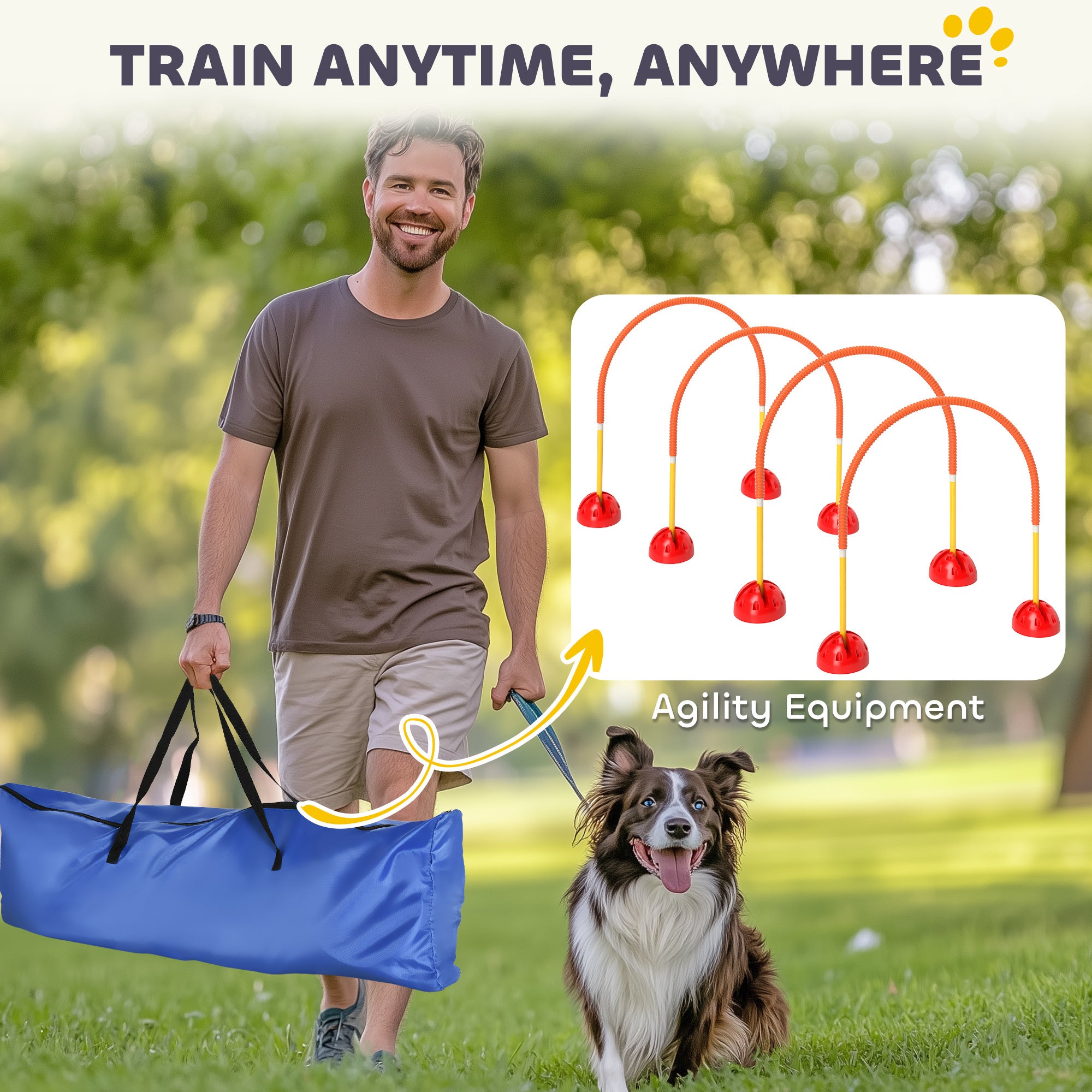 Dog Agility Doors Set - 4 Piece Adjustable Width Training Kit, Orange